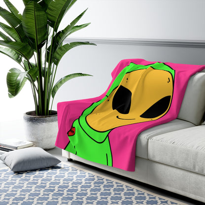 Yellow Mask Visi Alien Facemask Visitor Mom Tattoo Heart Sherpa Fleece Blanket