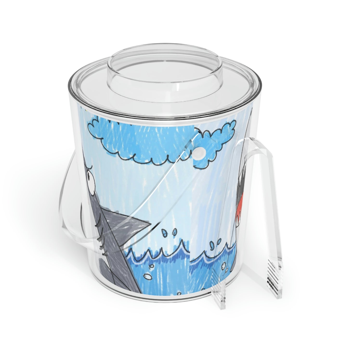 Shark Jaw Teeth Attack Ocean Sea Creature Ice Bucket with Tongs