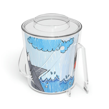 Shark Jaw Teeth Attack Ocean Sea Creature Ice Bucket with Tongs