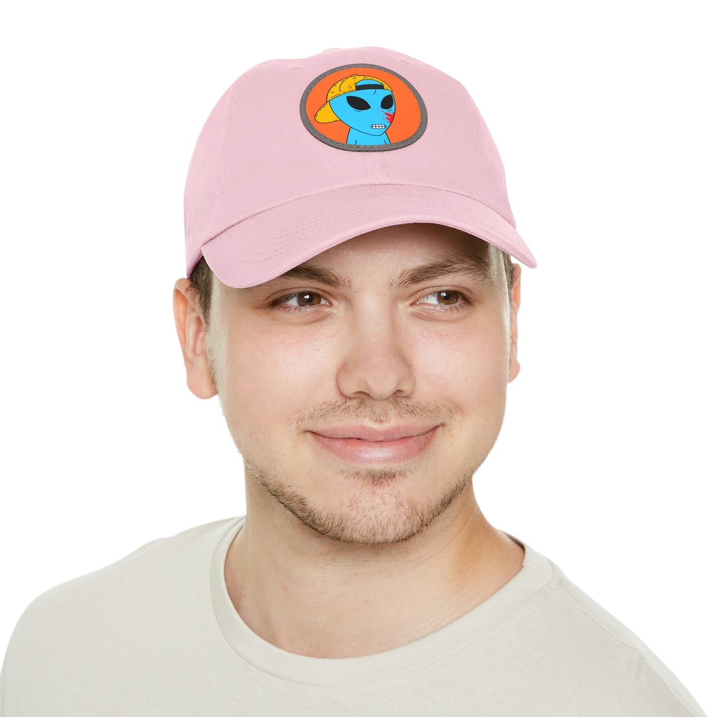 Blue Blood Alien Visitor Dad Hat with Leather Patch (Round)