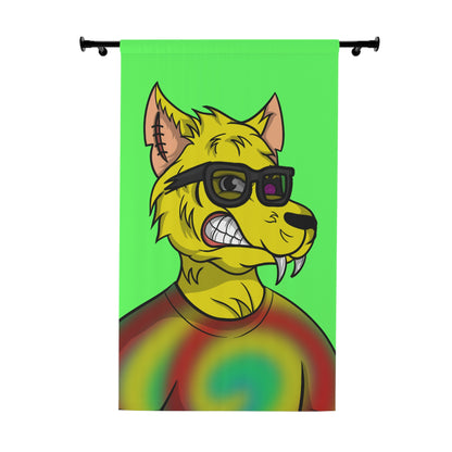 Wolve Cyborg Tie Dye Wolf Shirt Yellow Fur Cool Sun Glasses Window Curtains (1 Piece)