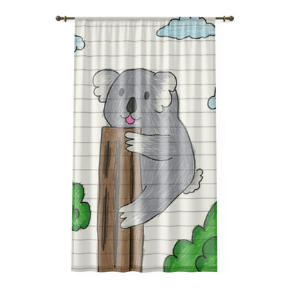 Koala Bear Animal Tree Climber Window Curtain