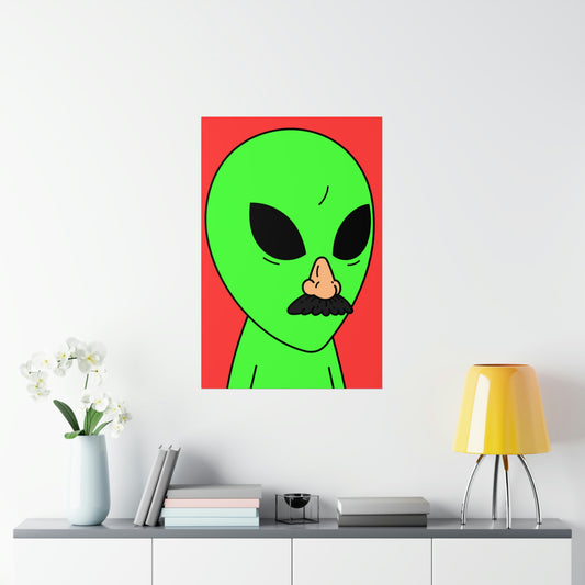 Fake Alien Human Mask Premium Matte Vertical Posters