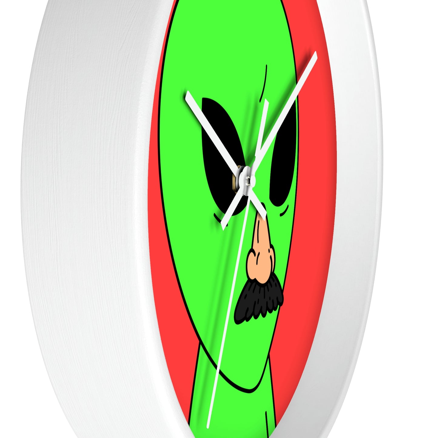 Green Visitor Alien Disguised Fake Nose Wall clock