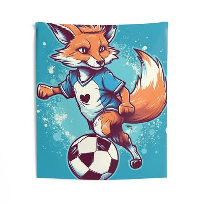 Fox Soccer Sport Athlete Cute Furry Animal Indoor Wall Tapestries