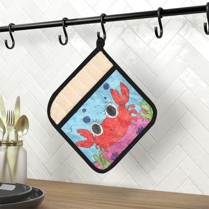 Lobster Crab Graphic Sea Lovers Pot Holder with Pocket