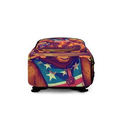 Patriotic Bear's BBQ Bash: Grill and Chill this 4th of July USA Backpack