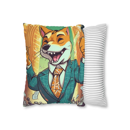 Synthwave Shiba Inu NYSE Collector's Gear: Spun Polyester Square Pillow Case