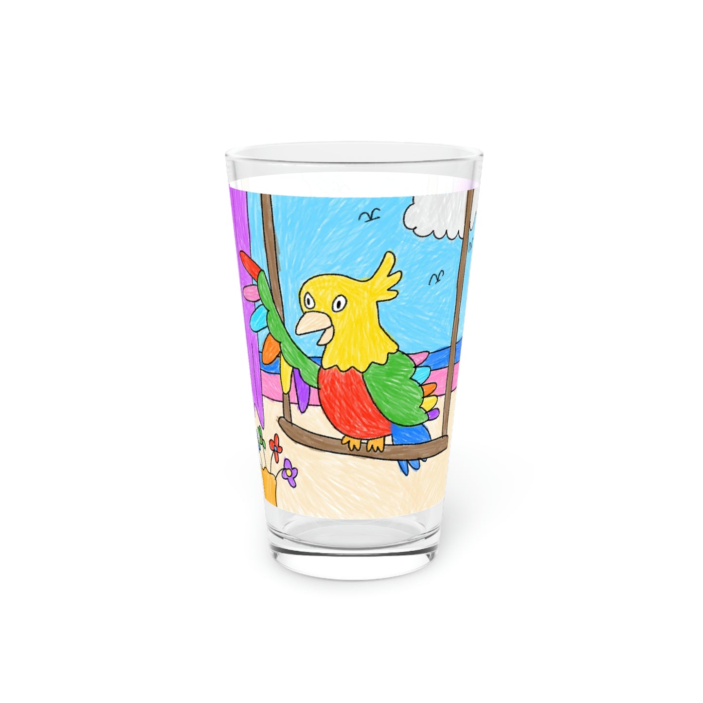 Animal Lover Parrot Perfect Gift for Parrot Owners Pint Glass, 16oz