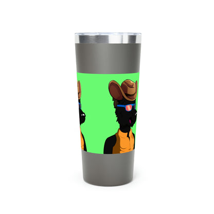 Cowgirl Wolf Cyborg Wolve Vaso aislado al vacío de cobre, 22 oz