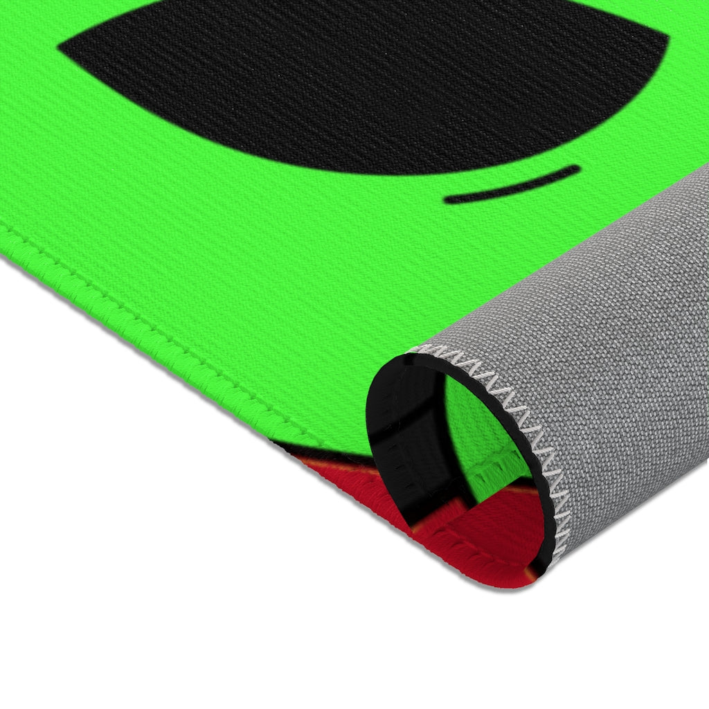 The Visitor Eating Pizza Backpack Chipped Tooth Green Alien Area Rugs - Visitor751