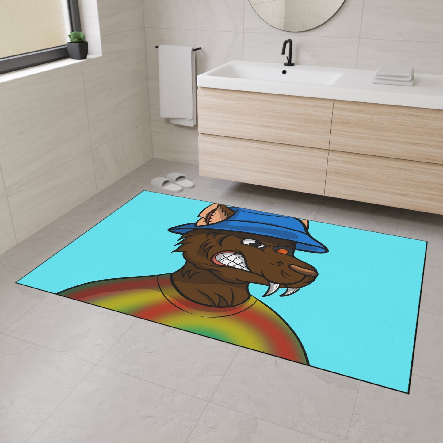 tiedye Werewolve wolf Heavy Duty Floor Mat