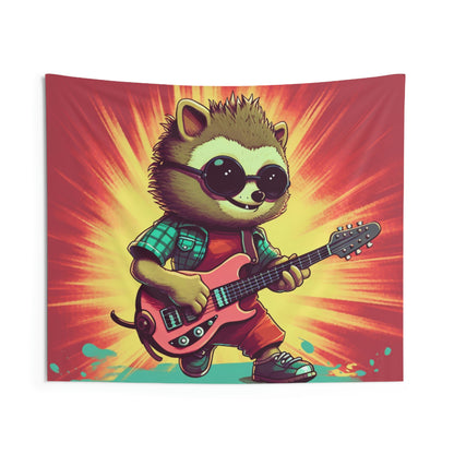 Hedgehog Animal Guitarist Anime Graphic Indoor Wall Tapestries