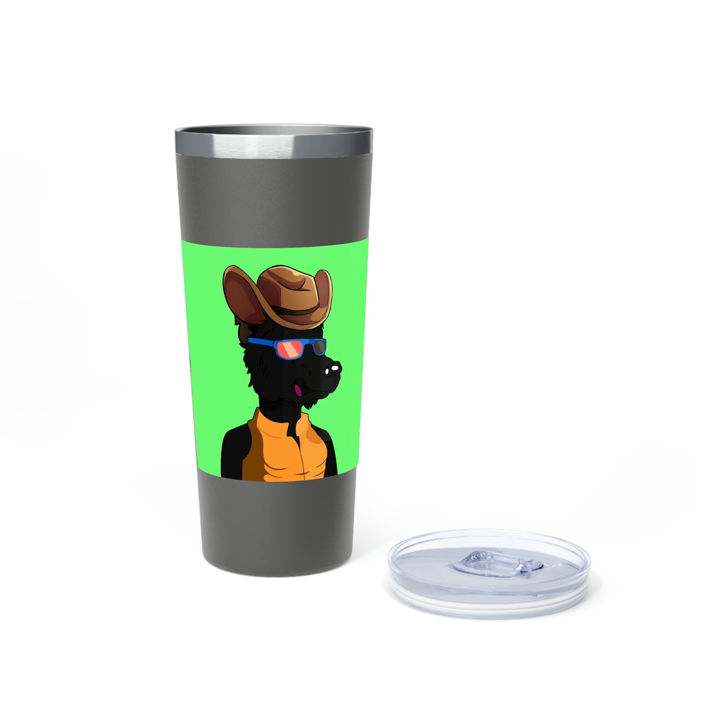 Cowgirl Wolf Cyborg Wolve Vaso aislado al vacío de cobre, 22 oz