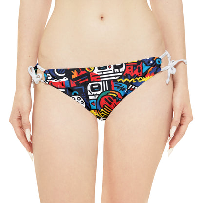 Street Art Inspired Bold Graffiti & Urban Motifs Design Strappy Bikini Set (AOP)