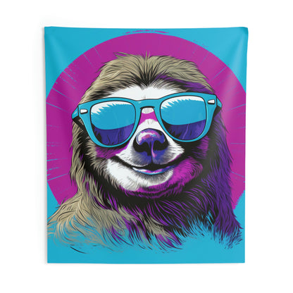 Galactic Sloth Retro-Inspired Animal Indoor Wall Tapestries