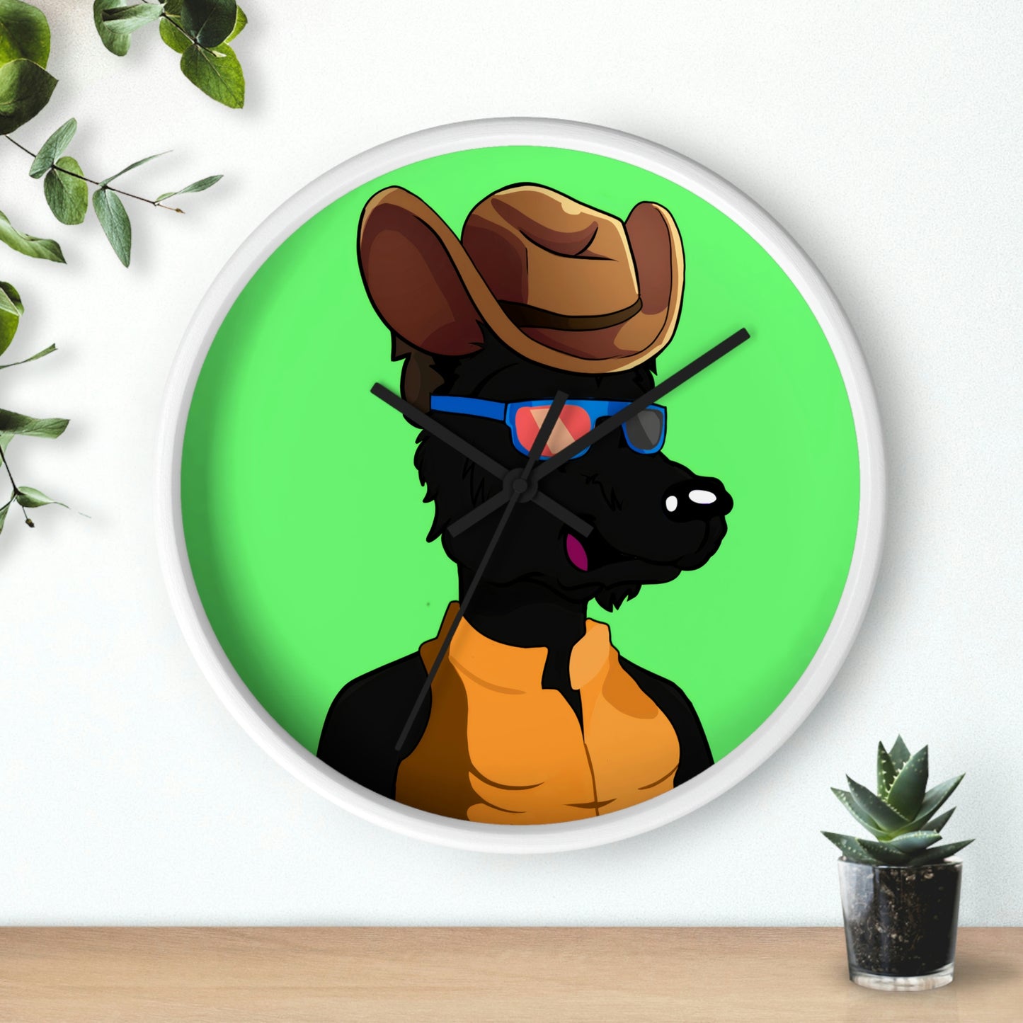 Cowgirl Wolf Cyborg Wolve Wall clock