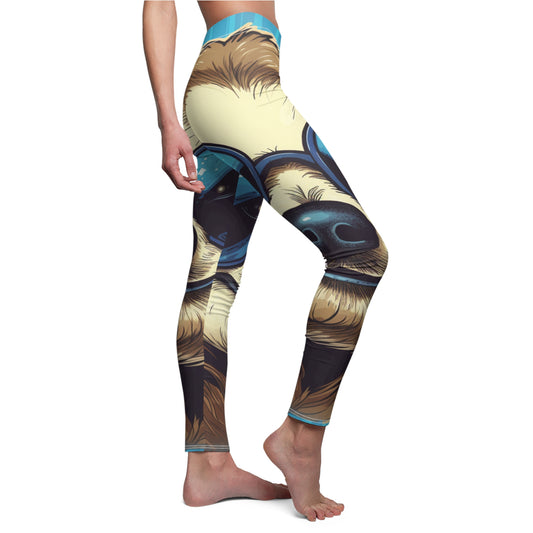Retro Space Sloth Animal Design Indoor Wall Tapestries Women's Cut & Sew Casual Leggings (AOP)