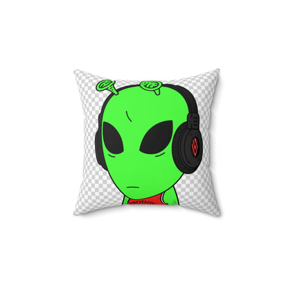 Green Antenna Sports Jersey Visitor Head phones Spun Polyester Square Pillow