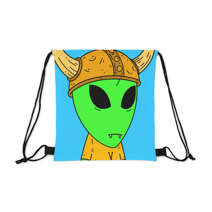 Viking Alien Visitor Sci fi Space Characer Cartoon Outdoor Drawstring Bag