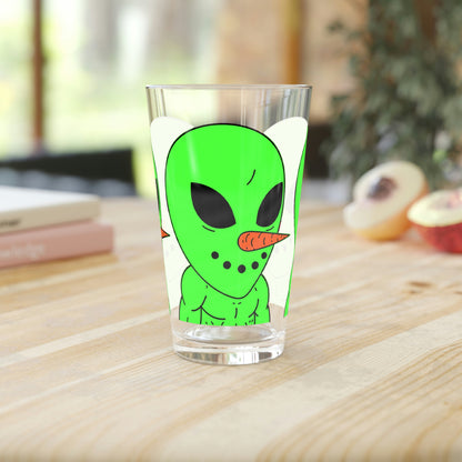 Veggie Visi Alien ベジタブル ビジター クリア パイント グラス、16オンス