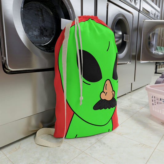 Fake Alien Human Mask Laundry Bag