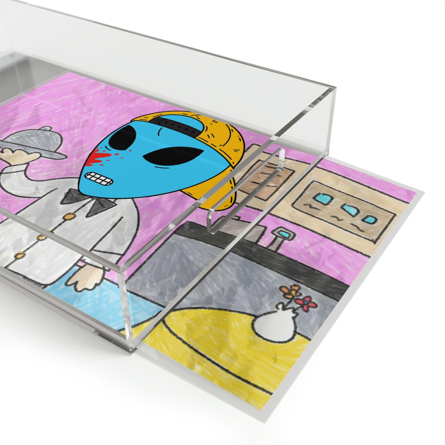 Blue Blood Visitor Alien Acrylic Serving Tray