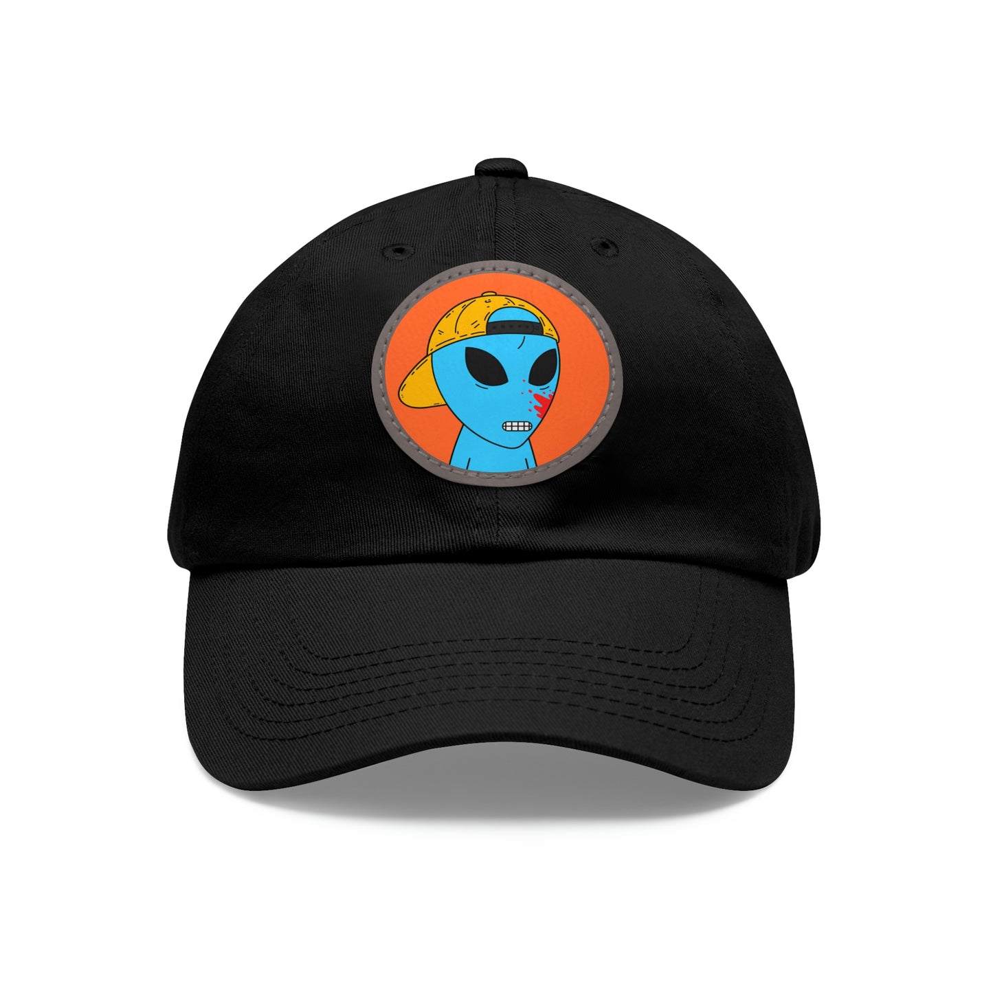 Blue Blood Alien Visitor Dad Hat with Leather Patch (Round)