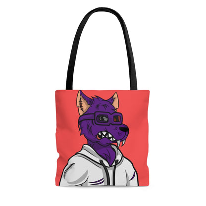 Wolf Cyborg Werewolf Classy Purple Fur White Hoodie Sweatshirt AOP Tote Bag