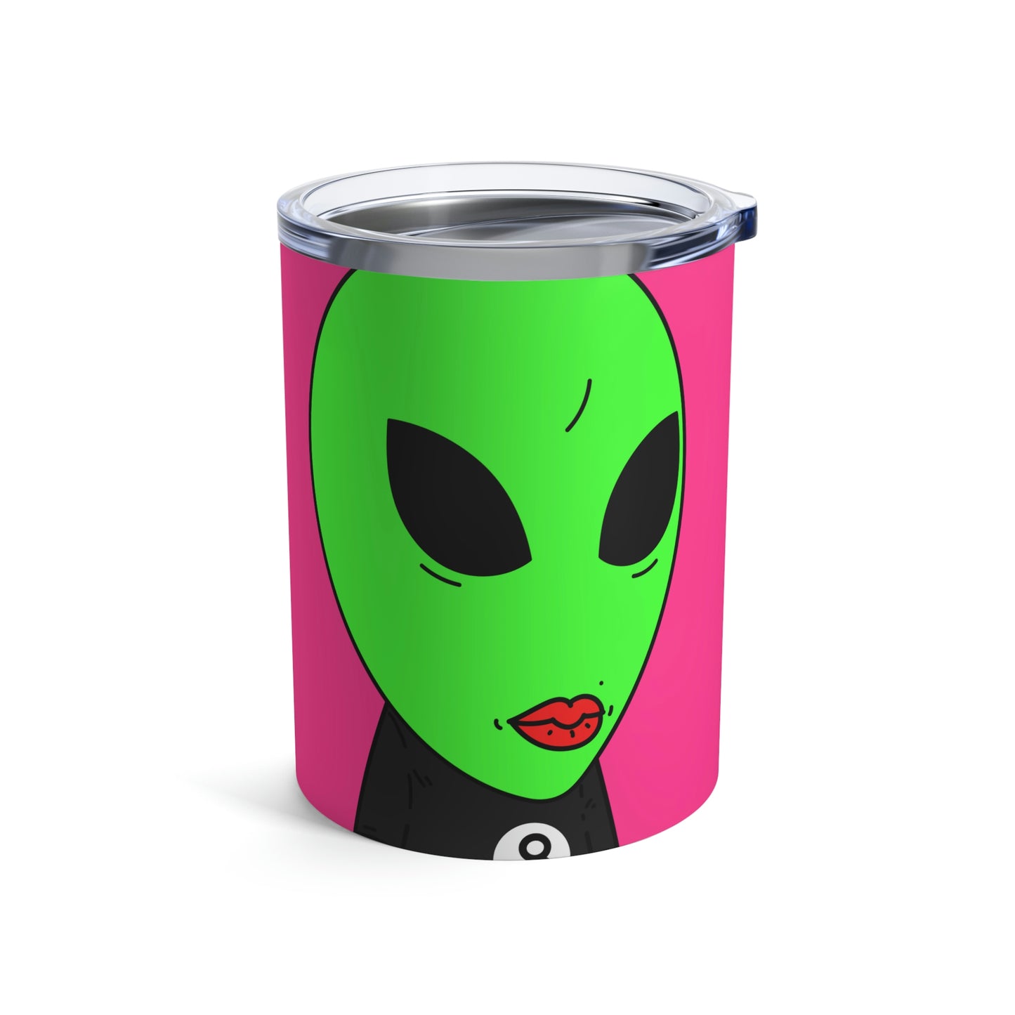 8 Ball Green Alien Lipstick Visitor Pool Player Game Tumbler 10oz