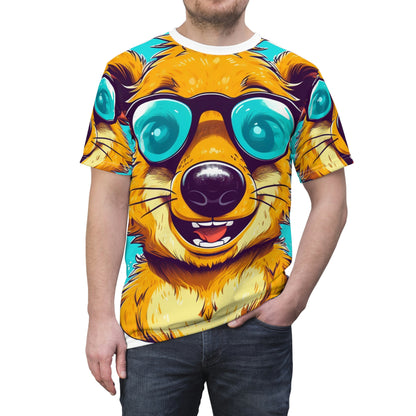 Camiseta unisex de corte y costura con diseño de dibujos animados de Quokka Happy Animal (AOP) 