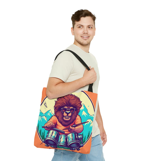 Bolsa de tela con gráfico de jugador de Bison Buffalo de música americana (AOP) 