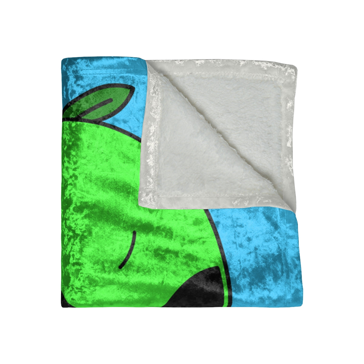 Green Apple Chipped tooth Visitor Smiling Crushed Velvet Blanket