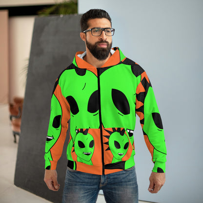 Punk Alien AOP Unisex Zip Hoodie