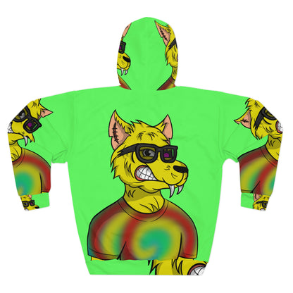 Wolve Cyborg Tie Dye Wolf Shirt Yellow Fur Cool Sun Glasses AOP Unisex Pullover Hoodie