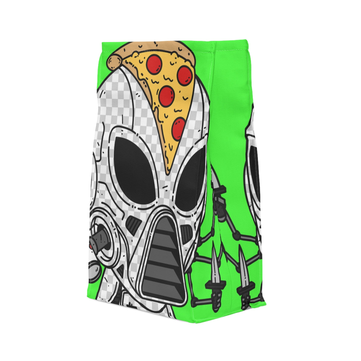 Knive Peppe Pizza Viz Wiz Armored White Future Alien Cyborg Machine Visitor Polyester Lunch Bag