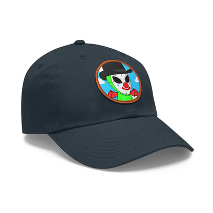 Clown Visitor Green Alien w/ Devil Wings Dad Hat with Leather Patch (Round)