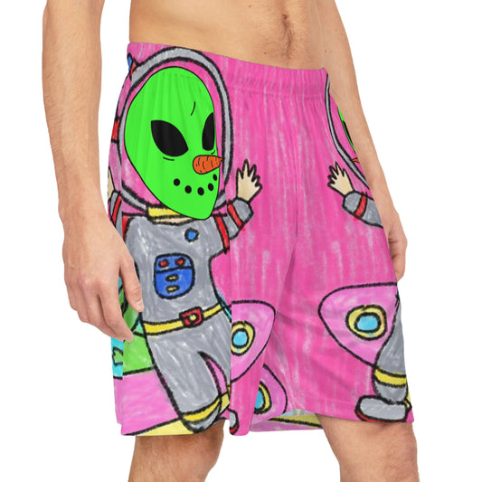 Veggie Visi Alien Vegetal Visitante UFO Shorts de baloncesto 