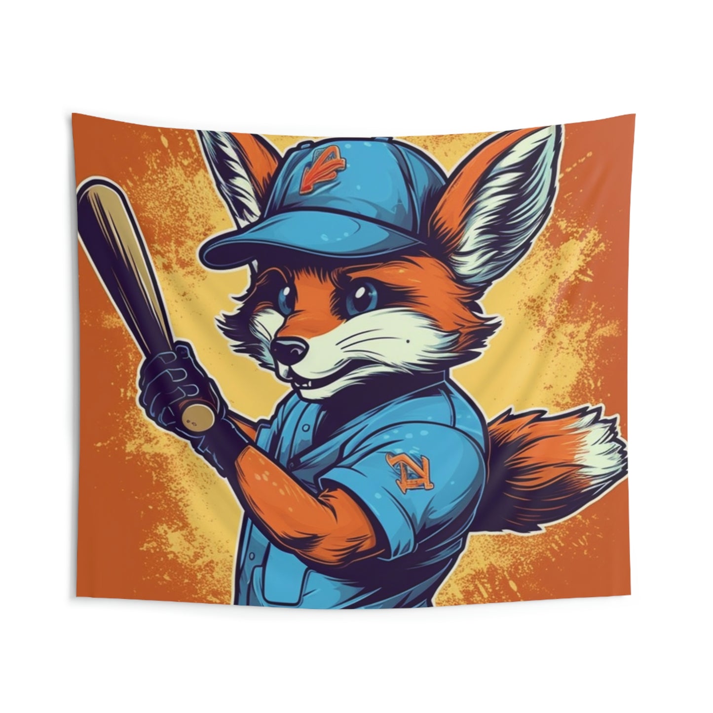 Fox Baseball Sport Player Athletic Graphic Indoor Wall Tapestries