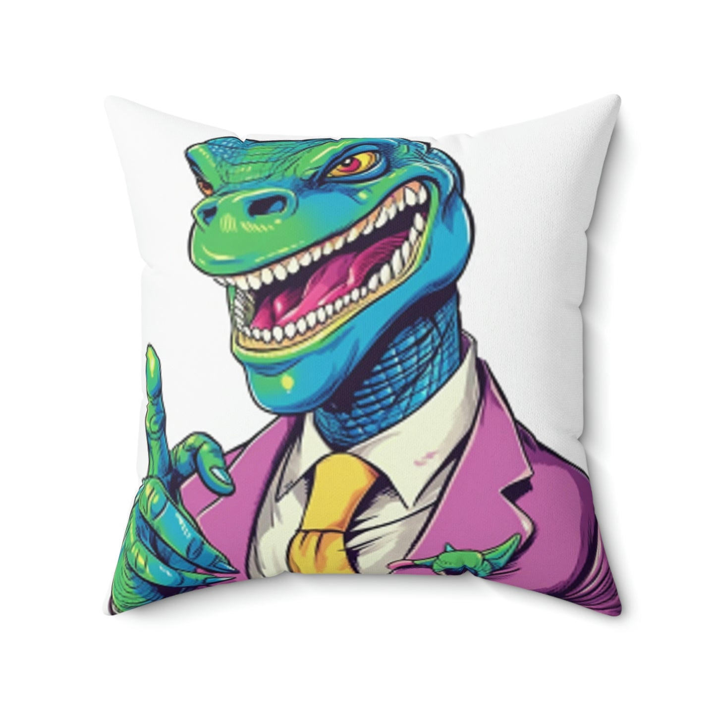 Business Dinosaur CEO Savy Spun Polyester Square Pillow