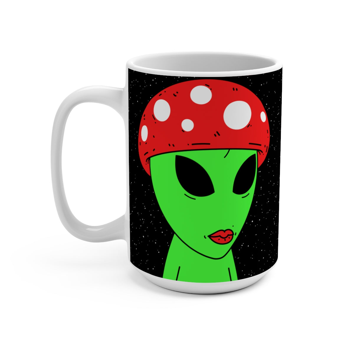 Mushroom Head Alien Space Star Galaxy Mug 15oz