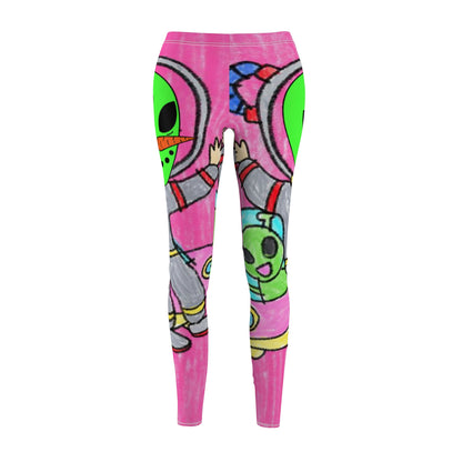 Veggie Visi Alien Vegetable Visitor UFO Women's Cut & Sew Casual Leggings