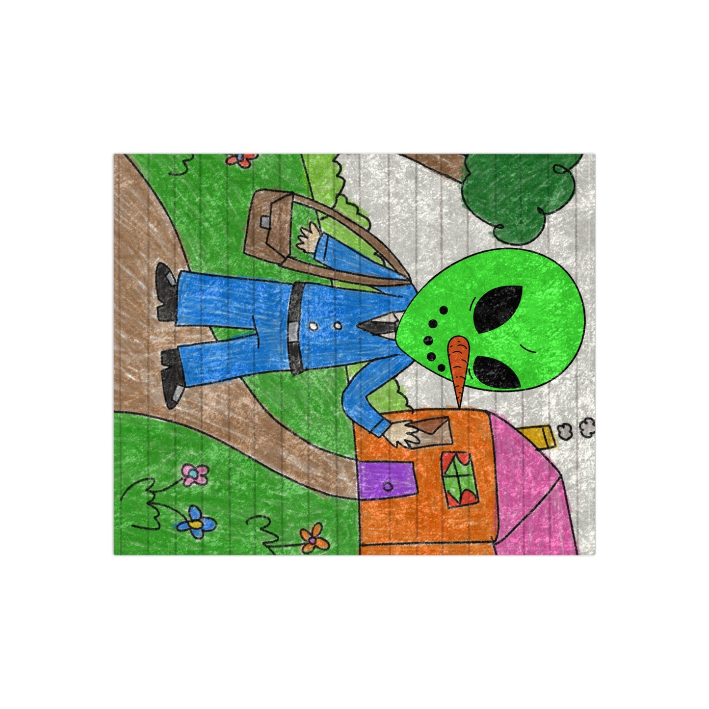 Mail Package Carrier Veggie Visi Alien Visitor Vegetable Crushed Velvet Blanket