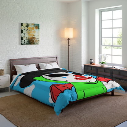 Clown Visitor Green Alien w/ Devil Wings Bed Comforter