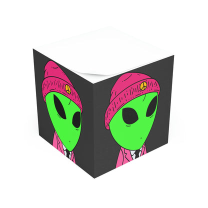 Peace Alien Pink Suit Business Note Cube