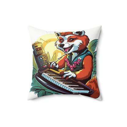 Red Panda Keyboard Music Piano Graphic Spun Polyester Square Pillow