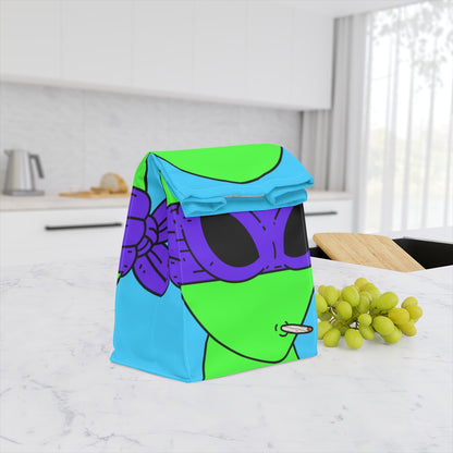 White Whistle Mouth Green Visitor Purple Ninja Mask Alien Polyester Lunch Bag