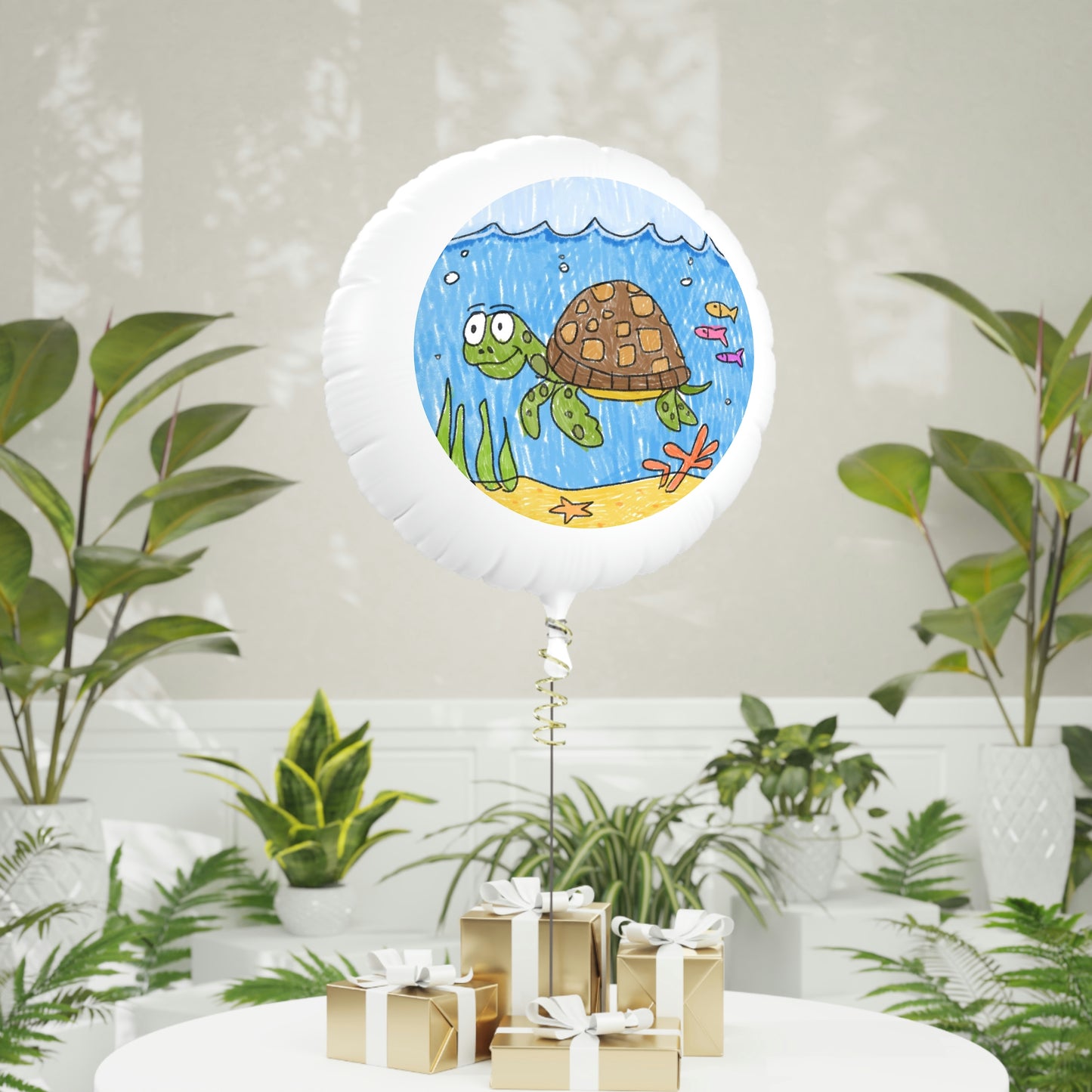 Sea Turtle Beach Sand Ocean Mylar Helium Balloon