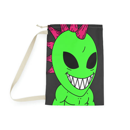 Spiked Pink Hair Muscle Alien Visitor Laundry Bag