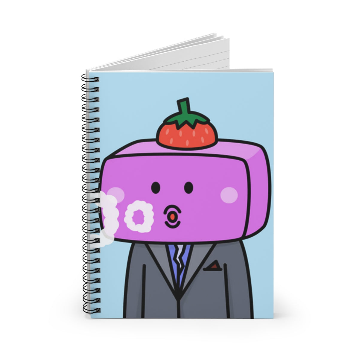 Strawberry Fruit Head Block Spiral Notebook - Ruled Line